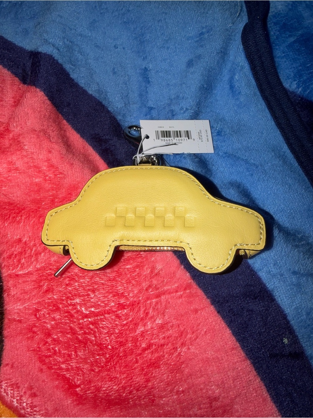 Nwt coach taxi bag charm with zipper